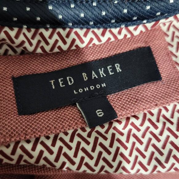 Ted Baker T Shirt Pink Crew Neck Short Sleeves Regular Fit Cotton Size XXL Mens - Picture 8 of 11